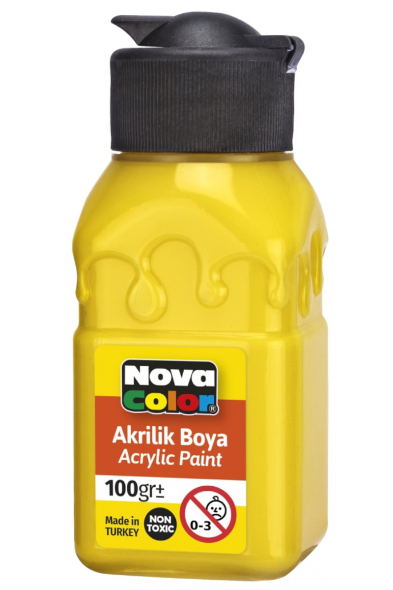 Nova Color Akrilik Boya Şişe 100gr Sarı