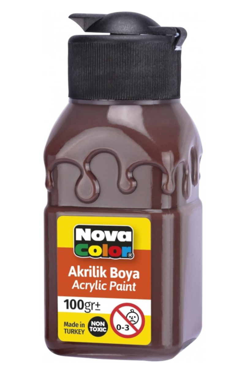 Nova Color Akrilik Boya Şişe 100gr Kahve