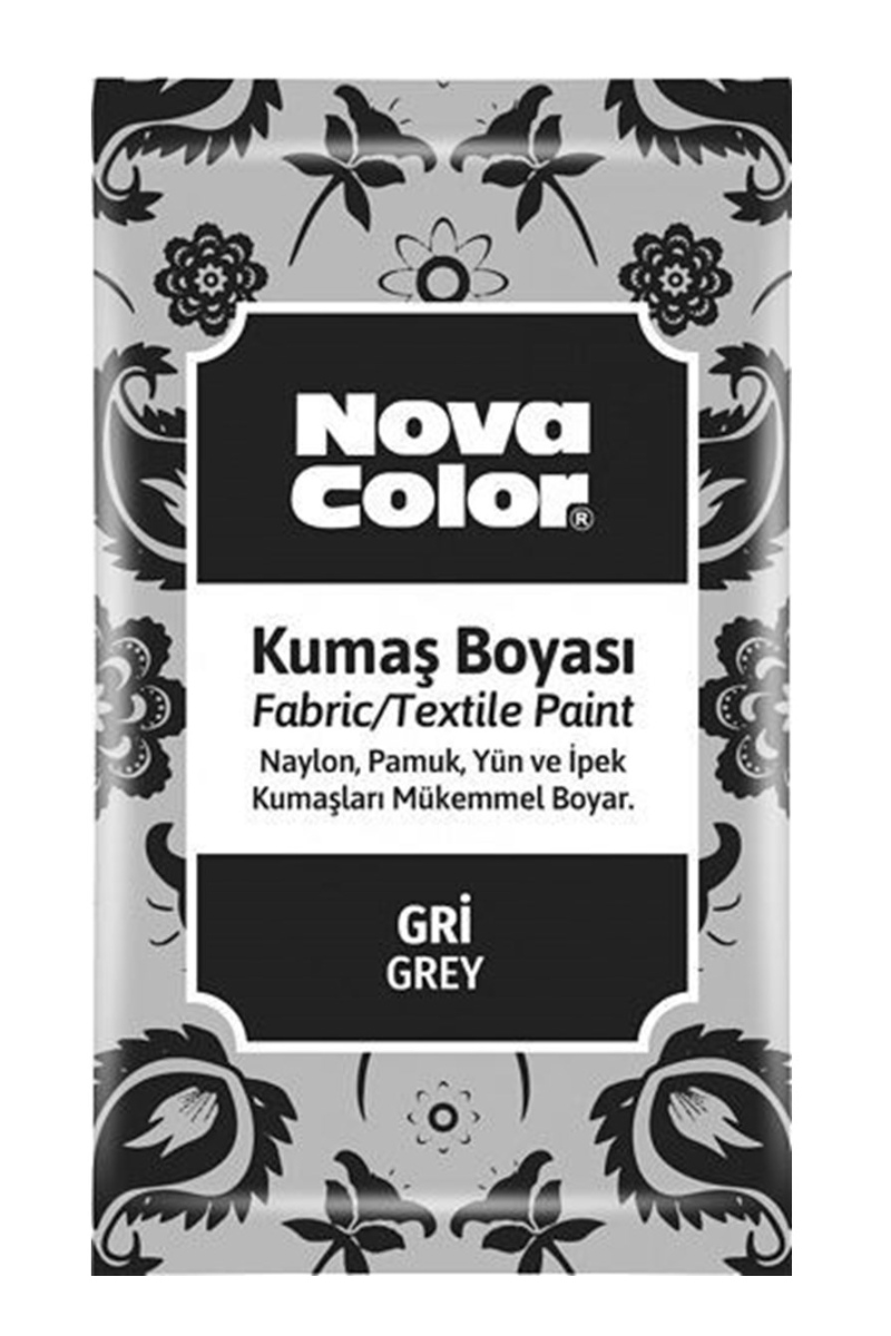 Nova Color Kumaş Boyası Toz 12gr Gri